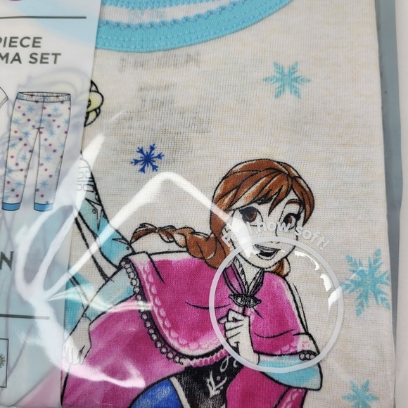 New Disney Frozen Size 18M Toddler Girl 2 Piece Pajama Set Anna Elsa Sleepwear - Picture 5 of 10